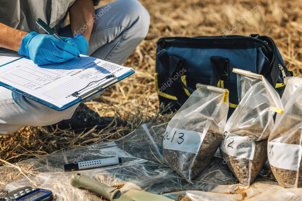 Toma de muestras de suelo en un olivar